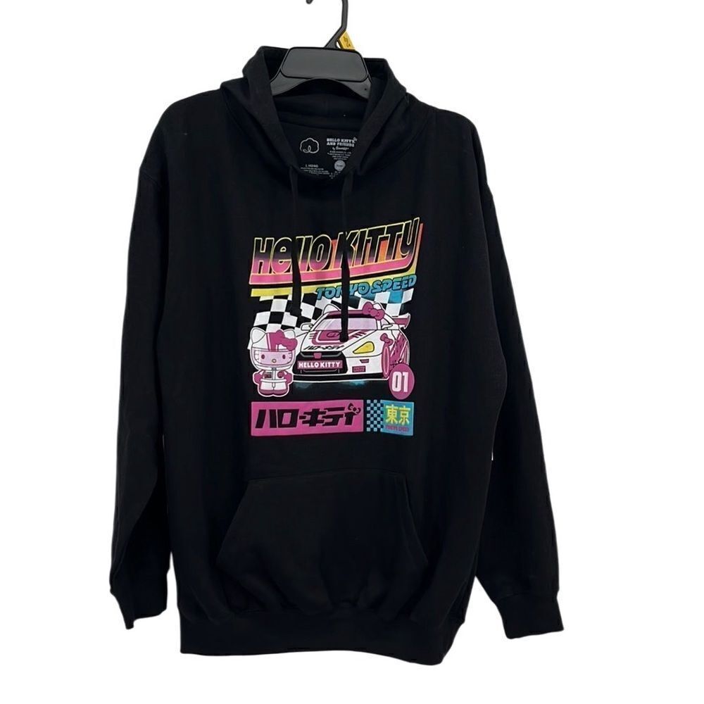 Men’s Hello Kitty Tokyo Speed Graphic Hoodie Sweatshirt, Size XS
